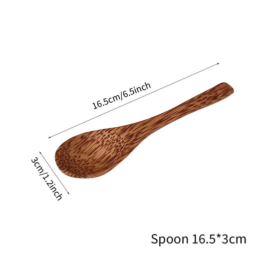 Natural Coconut Bowl & Wooden Spoon Set – Eco-Friendly Kitchenware - Kivoterra